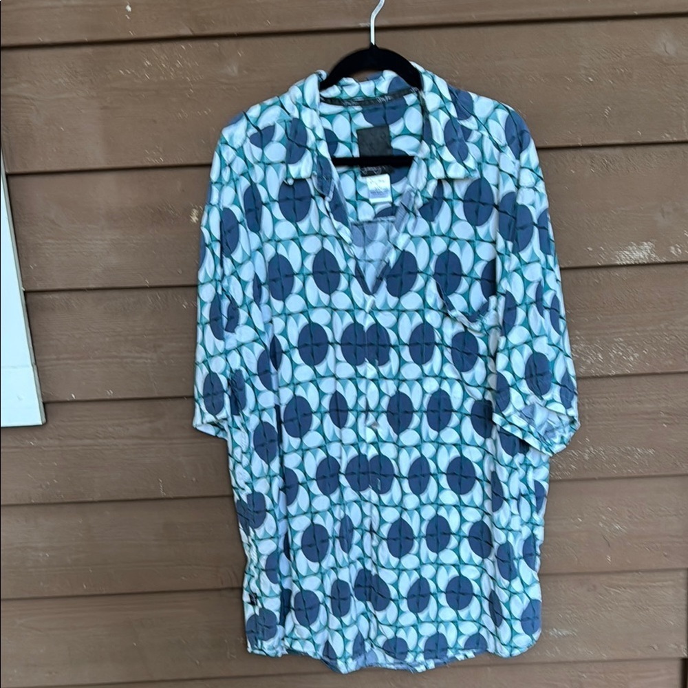 Sean John geometric print button up men’s shirt size XXXL